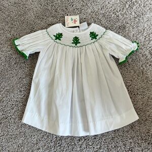 3T Stitchy Fish Christmas Tree Smocked Top